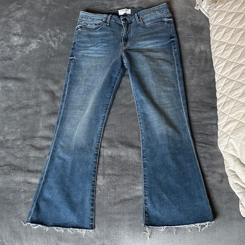 FRAME Women's Crop Bootcut Jeans - Distressed Hem